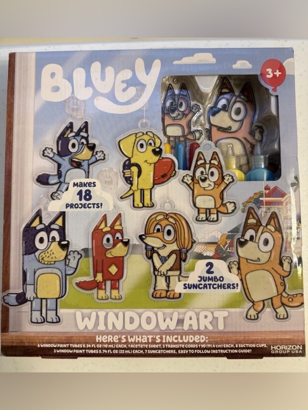 Bluey Window Art Suncatchers Kit Kids Craft Paint Activity Set